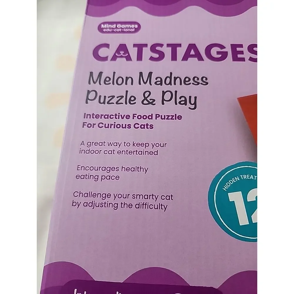 Catstages Melon Madness Puzzle Play Interactive Food Puzzle 12 Treat Cups